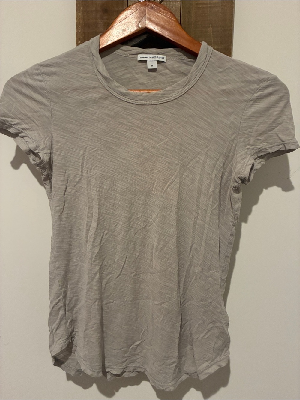 James Perse Light Gray Slub Crew Tee